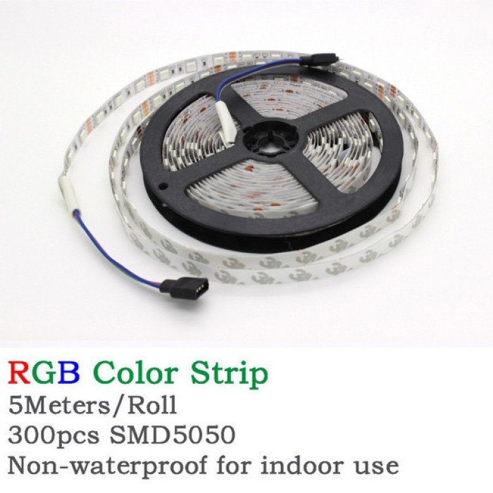 Світлодіодна стрічка SMD 5050 RGB LED 5 м IP65 з bluetooth контролем. підключення 220V