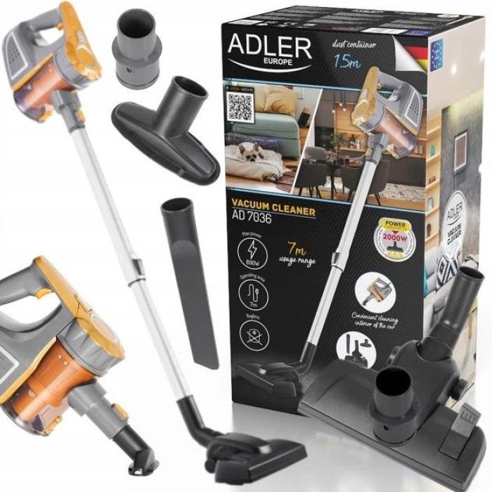 Вертикальний пилосос без мішка Adler AD 7036 ручний на 800Вт для дому та автомобіля з колбою на 1,5л