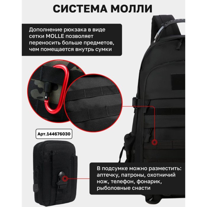 Військовий тактичний рюкзак туристичний, Модульний тактичний рюкзак, Військовий рюкзак ЗСУ