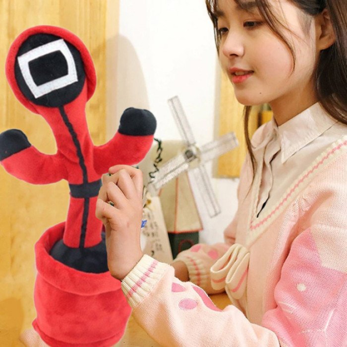 Інтерактивна дитяча іграшка танцюючий кактус Гра в кальмара співає танцює світиться на акумуляторі