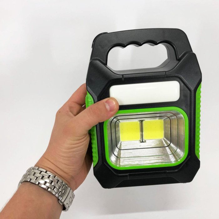 Портативний ліхтар лампа JY-978B акумуляторний із сонячною панеллю + Power Bank. Колір: зелений