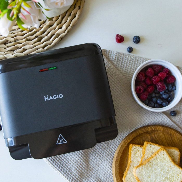 Бутербродниця MAGIO MG-378 750 Вт з антипригарним покриттям, Настільний гриль електричний-притискний