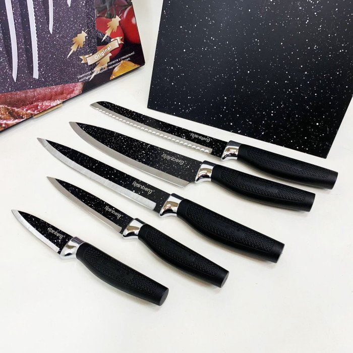 Набір ножів Rainberg RB-2322 з нержавіючої сталі з магнітною основою Black