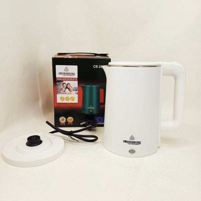 Електрочайник Crownberg CB-2845 дисковий 1.8л 1800Вт White