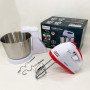 Стаціонарний електричний міксер із чашею Rainberg RB-1006 500W з насадками для замішування тіста Red