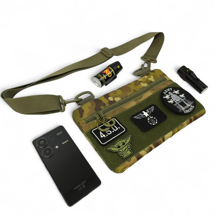 Молодіжна тактична сумка для патчів на плече з 4 кишенями multicam