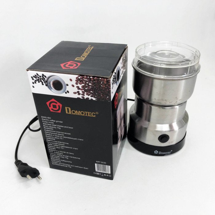 Кавомолка DOMOTEC MS-1206 (150Вт, 70г), кавомолка електрична для турки, роторна кавомолка