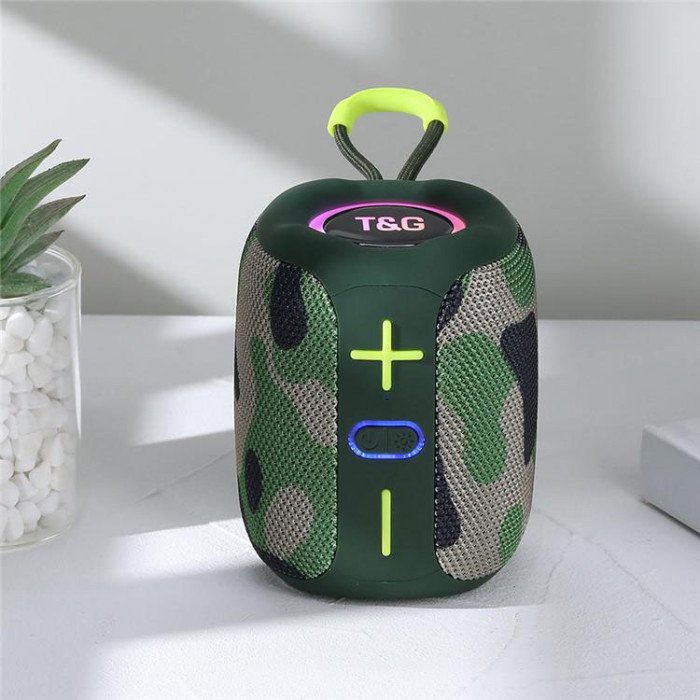 Портативна Bluetooth колонка TG658 8W з RGB підсвічуванням, Гучна блютуз колонка. Колір: камуфляж