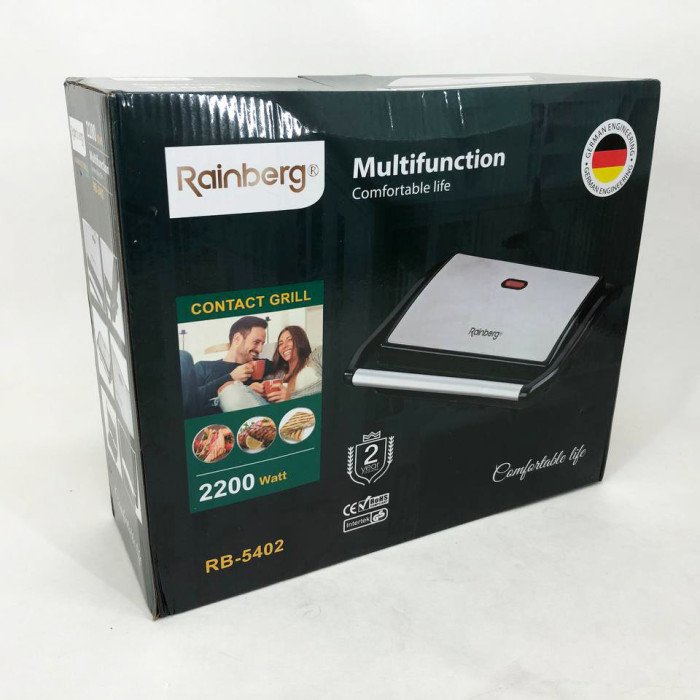 Контактний домашній електричний гриль Rainberg RB-5402 2500 Вт