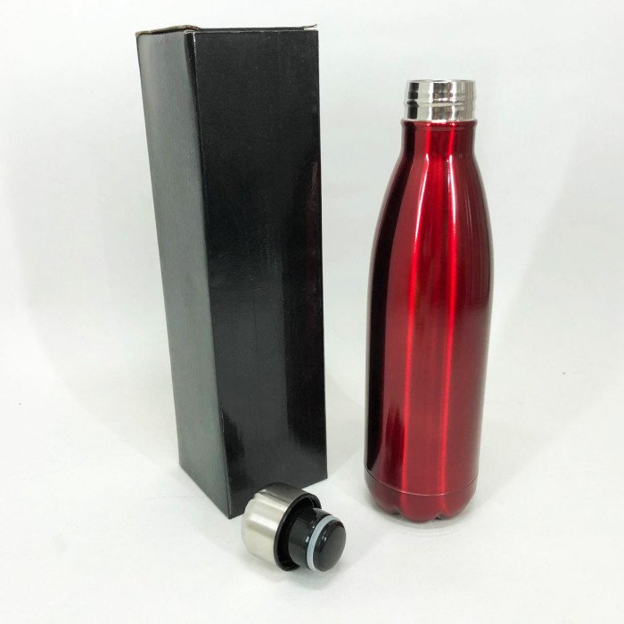 Туристичний термос пляшка UNIQUE UN-1022 500 мл холодних та гарячих напоїв зі сталі. Колір: червоний