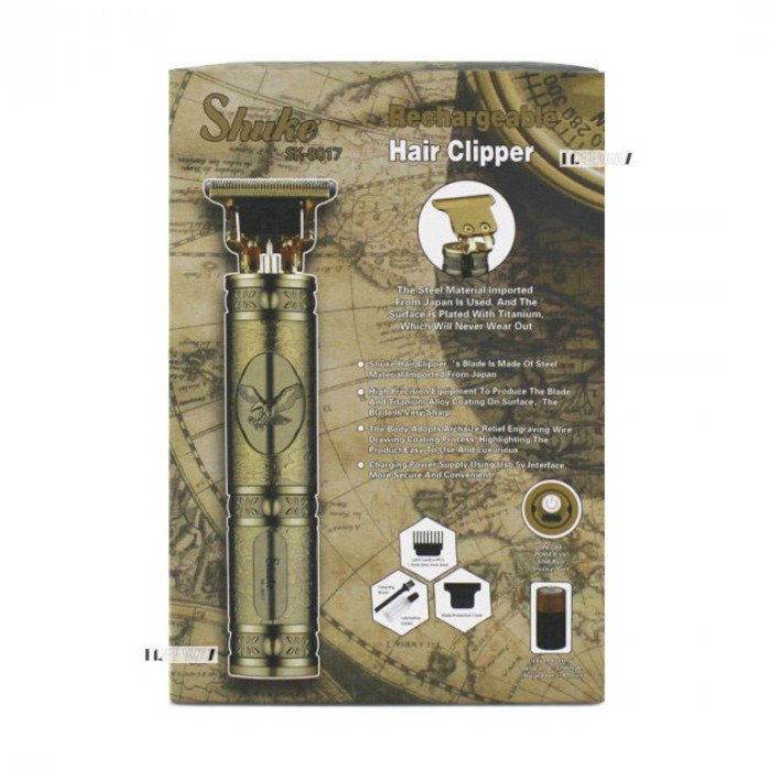 Машинка для стрижки волосся професійна триммер для бороди окантувальна машинка Shuke 3W SK-8017