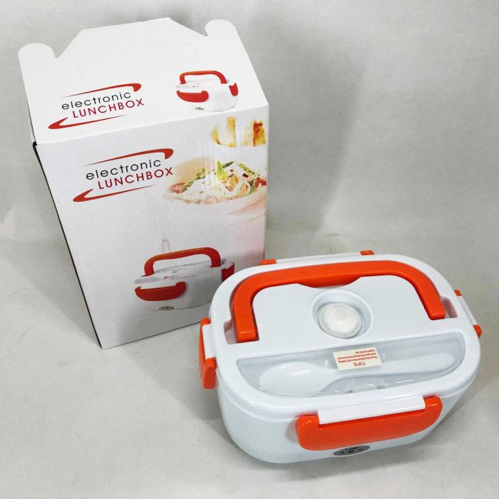 Ланч бокс електричний із підігрівом Lunch Heater 220V Pro, контейнер для їжі з відсіками. Колір: помаранчевий
