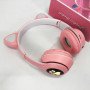 Бездротові навушники з котячими вушками та RGB підсвічуванням Cat VZV 23M. Колір: рожевий