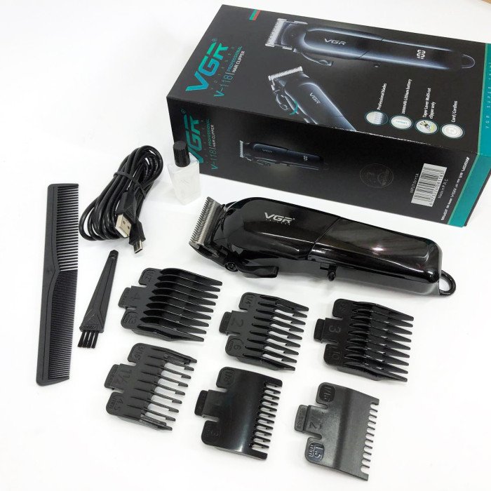 Машинка для стрижки волосся та бороди VGR V-118, Машинка для стрижки волосся бездротова, Електробритва