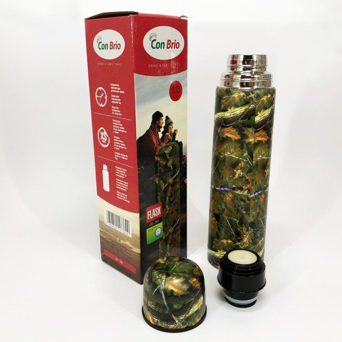 Термос CON BRIO CB-369 750мл 0,75л маскувальний, Хороший невеликий термос, Термос для питної води
