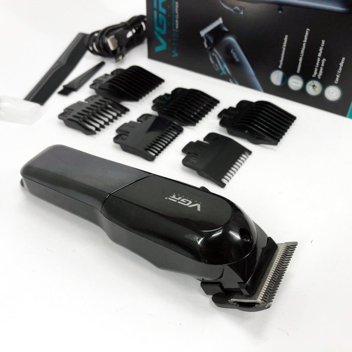 Машинка для стрижки волосся та бороди VGR V-118, Машинка для стрижки волосся бездротова, Електробритва