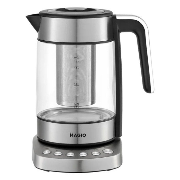 Електрочайник MAGIO MG-494, чайник прозорий з підсвічуванням, чайник дисковий, електрочайник з підсвічуванням