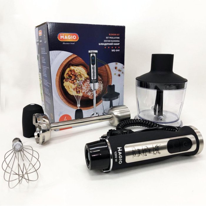 Блендер-подрібнювач занурювальний MAGIO MG-644 1200 Вт, блендер для дому, блендер для кухні, електричний