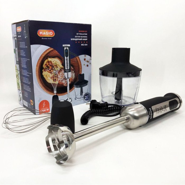 Блендер-подрібнювач занурювальний MAGIO MG-644 1200 Вт, блендер для дому, блендер для кухні, електричний