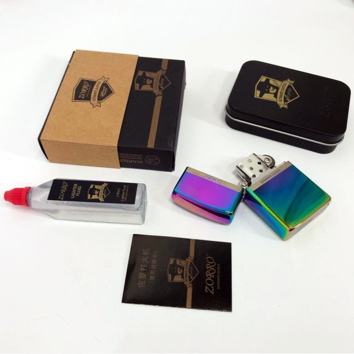 Запальничка бензинова Zorro HL-291, бензинова запальничка щаслива, вітрозахисна запальничка