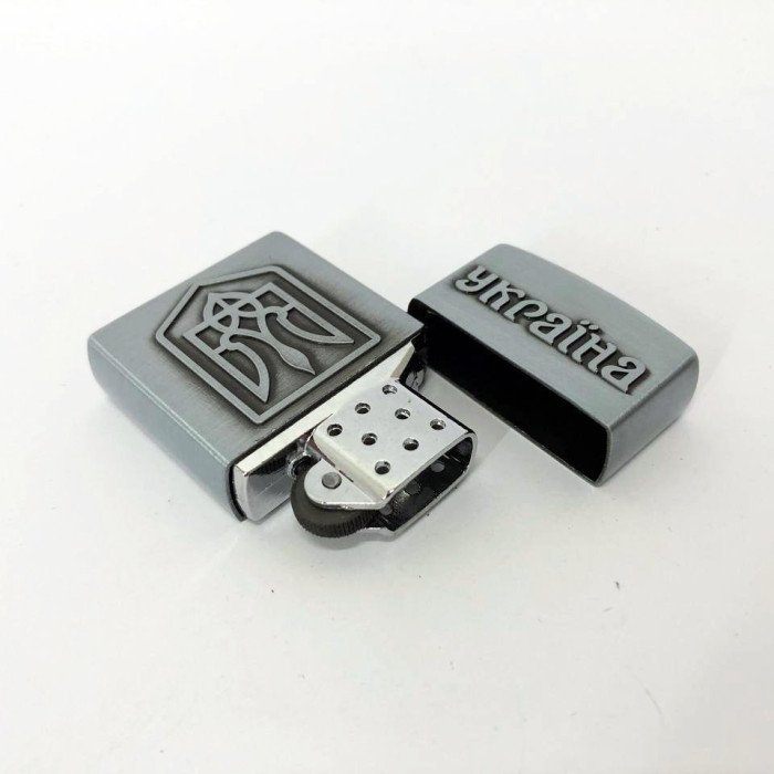 Запальничка кремнієва патріотична Україна 4550. Колір: срібний