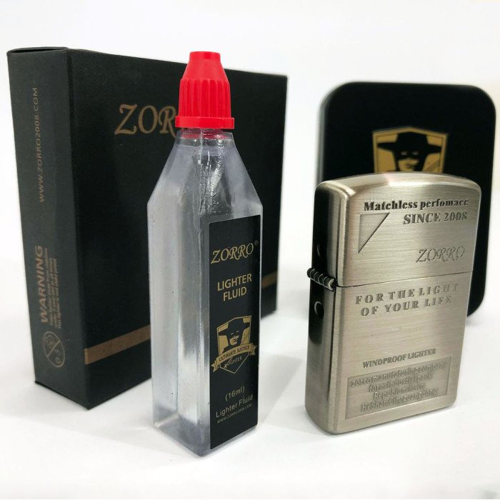 Запальничка бензинова Zorro HL-283, запальнички в подарункових коробках, запальничка на день народження.