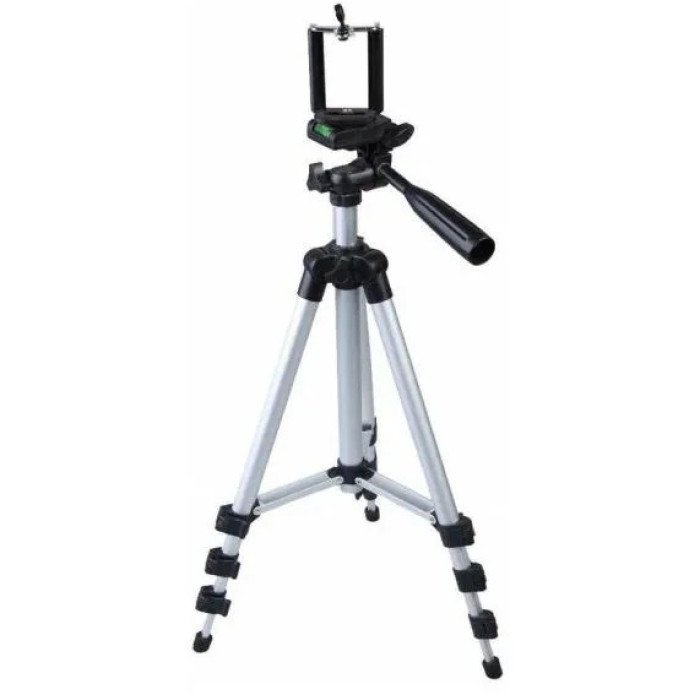 Штатив для телефону та фотоапарата Tripod 3110 PRO портативний трипод 0,35-1.02м висота. Колір: срібний