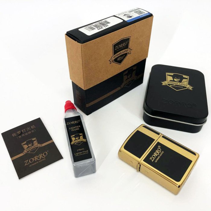 Запальничка бензинова Zorro HL-293, запальничка на день народження, запальничка у подарунковому футлярі