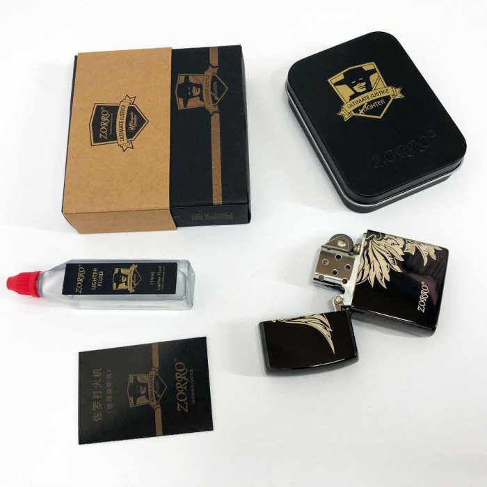 Запальничка бензинова Zorro HL-290, подарункова запальничка сувенірна, запальничка на день народження.