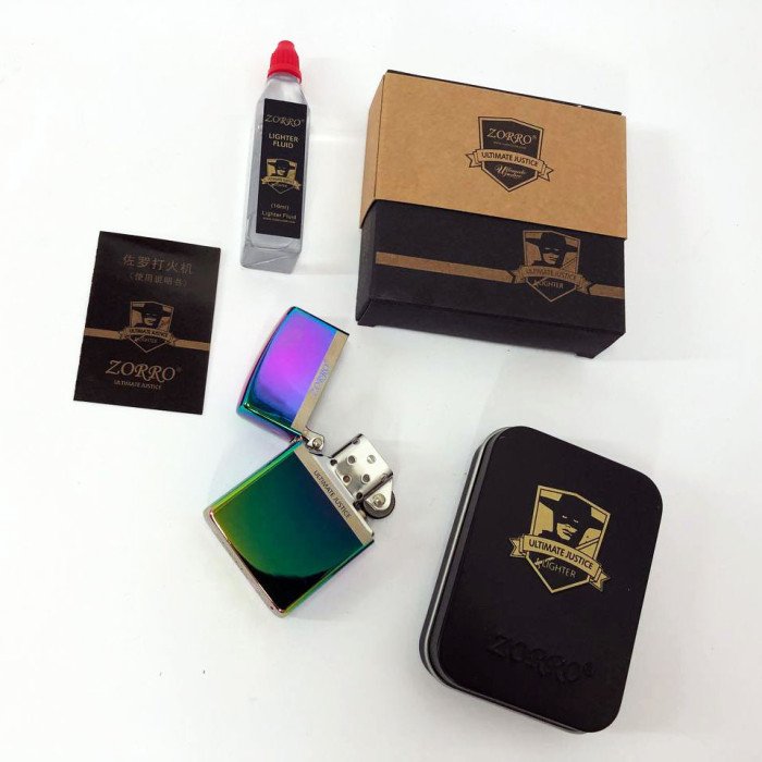 Запальничка бензинова Zorro HL-291, бензинова запальничка щаслива, вітрозахисна запальничка