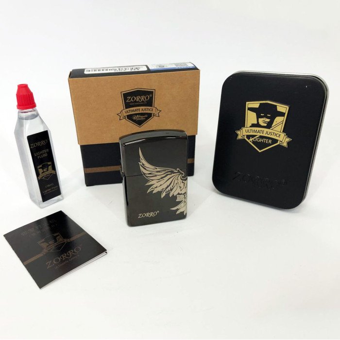 Запальничка бензинова Zorro HL-290, подарункова запальничка сувенірна, запальничка на день народження.