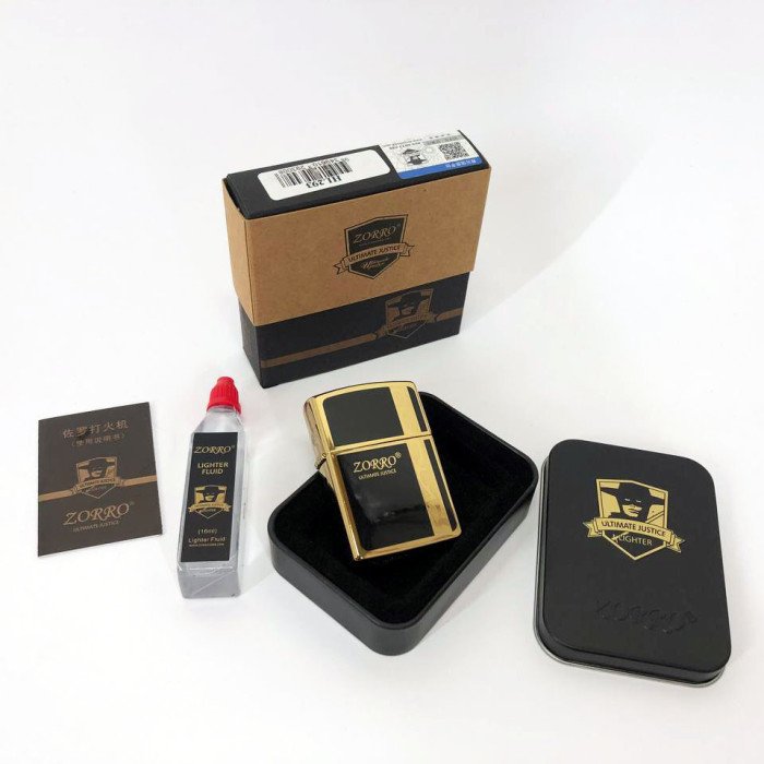 Запальничка бензинова Zorro HL-293, запальничка на день народження, запальничка у подарунковому футлярі