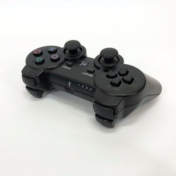 Бездротовий ігровий геймпад Doubleshock PS3/PC акумуляторний джойстик з функцією вібрації. Колір: чорний