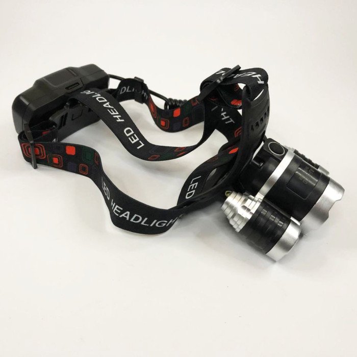 Ліхтар Police 3000-T6+2XPE (2х18650, 5 режимів, Zoom, 1500 люмен), Налобний ліхтар з лінзою