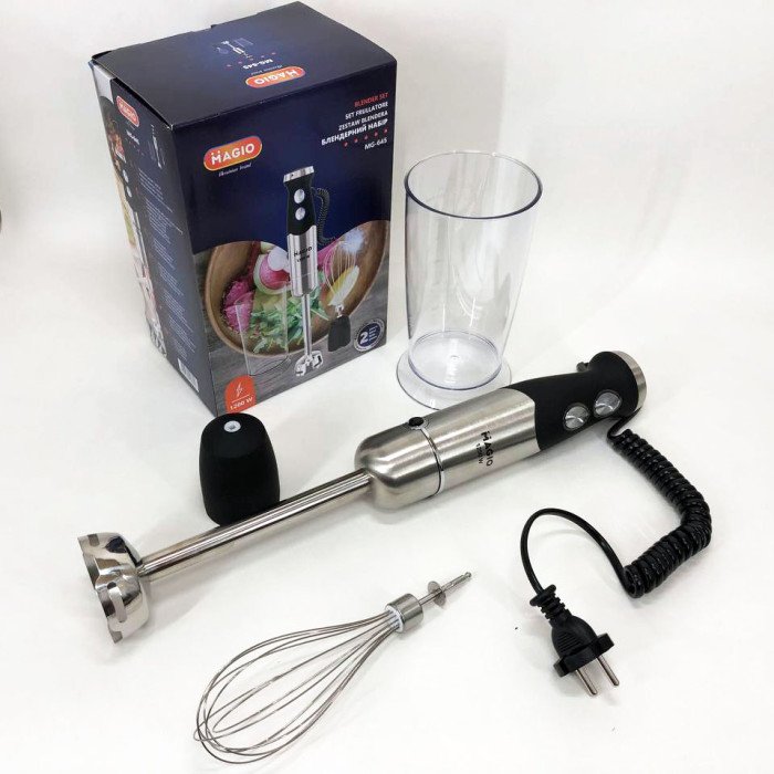 Блендер занурювальний 3в1 Magio MG-645 1200 Вт, міксер блендер ручний, блендер для молочних коктейлів