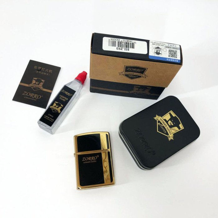 Запальничка бензинова Zorro HL-293, запальничка на день народження, запальничка у подарунковому футлярі