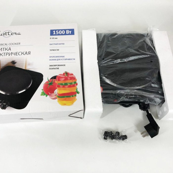 Плита електрична Suntera SP-1930, побутова плита, плита домашня. Колір: чорний