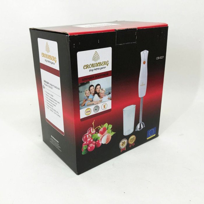 Блендер Ручний Занурювальний ( Подрібнювач) Зі Стаканом Crownberg CB-6221
