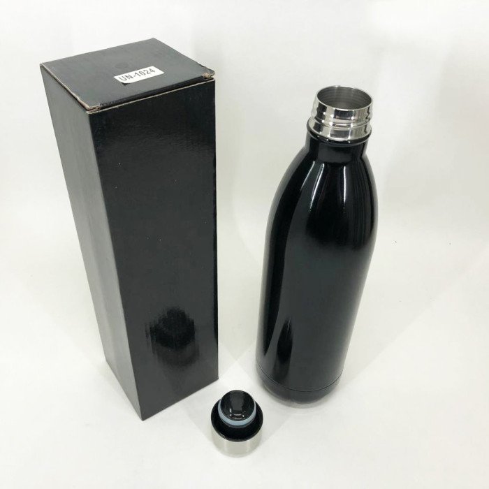 Термос UNIQUE UN-1024 1 л, Термос похідний, Термос для риболовлі, Термос для кави. Колір: чорний