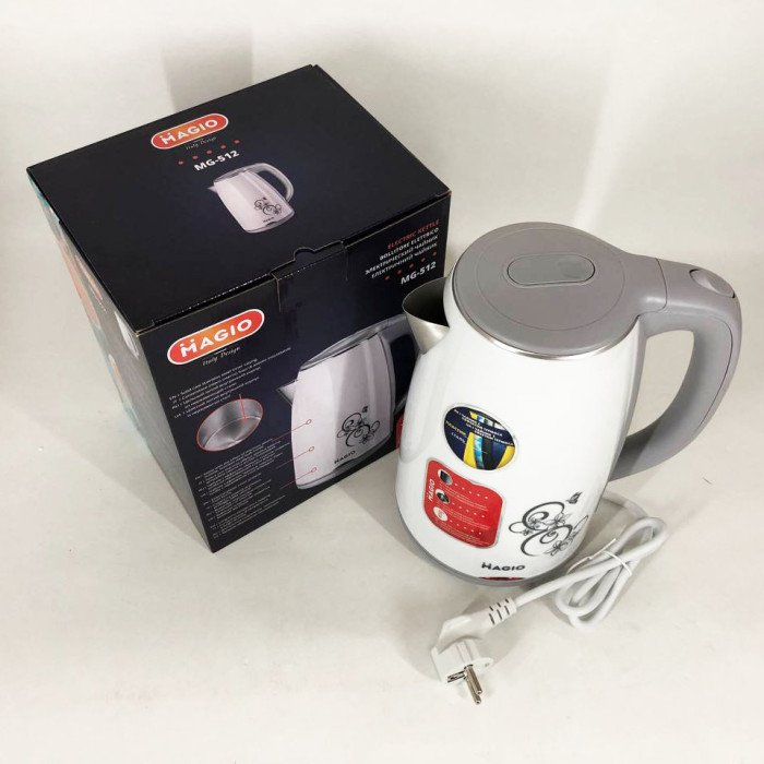 Електрочайник MAGIO MG-512, 1.7 л 1650 Вт, стильний електрочайник, чайник електро, чайник дисковий