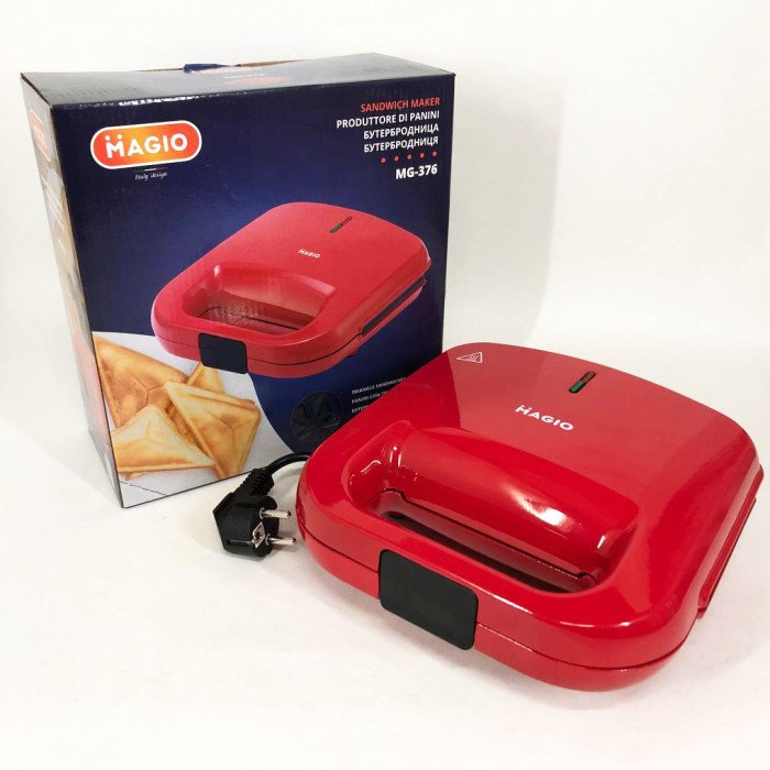 Бутербродниця сендвічниця MAGIO MG-376 750 Вт, бутербродниця електрична, електрична сендвічниця