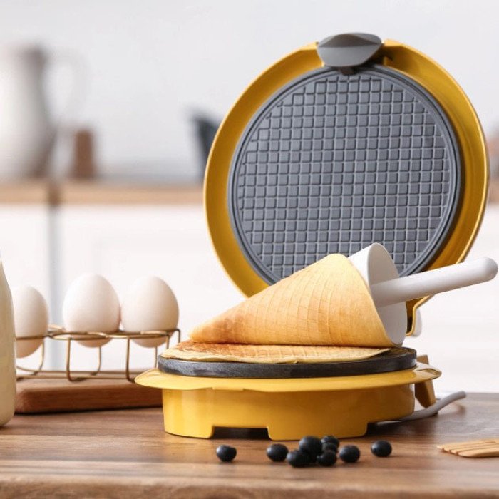 Вафельниця кругла Magio MG-397 1 секція 750 Вт, Електровафельниця для тонких вафель, електрична