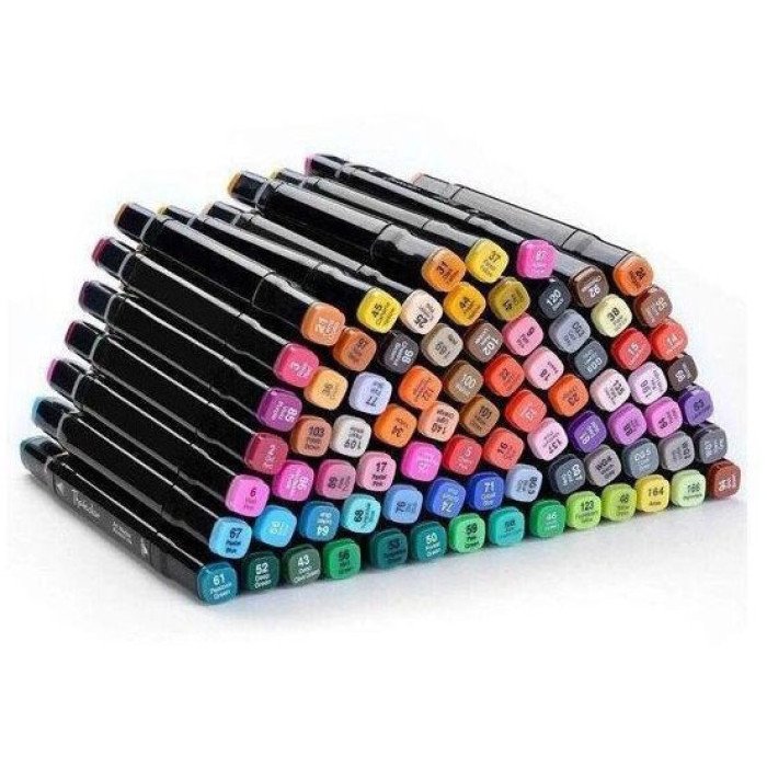 Двосторонні маркери 120 шт, Набір скетч-маркерів, Скетч-маркери для малювання, Фломастери тач, скетч-маркери