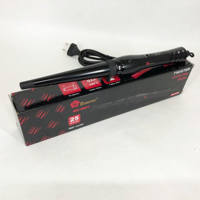 Конусна плойка для волосся DOMOTEC MS-4907, Сучасні щипці для завивки волосся. Колір: чорний