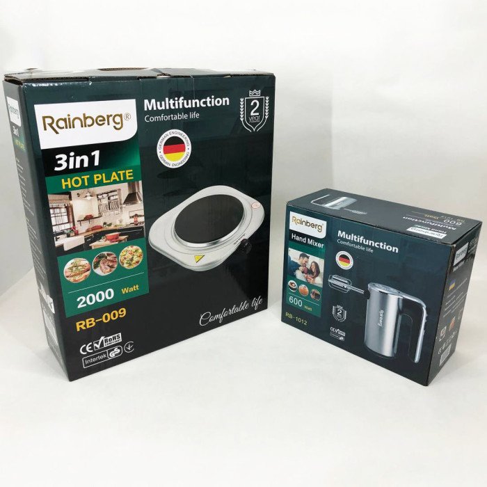 Набір дизайнерської лінійки Rainberg: Плита Rainberg RB-009 + Міксер Rainberg RB-1012