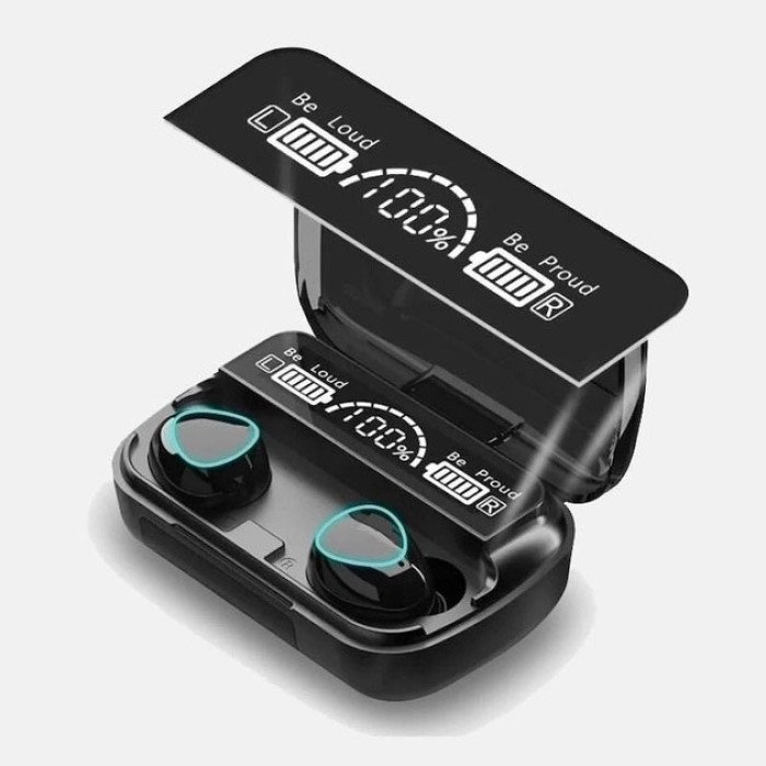 Бездротові навушники M10 з мікрофоном та док станцією-кейсом, бездротові bluetooth навушники-гарнітура