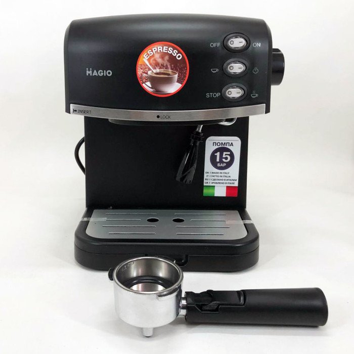 Кавомашина ріжкова для дому з капучинатором Magio MG-963