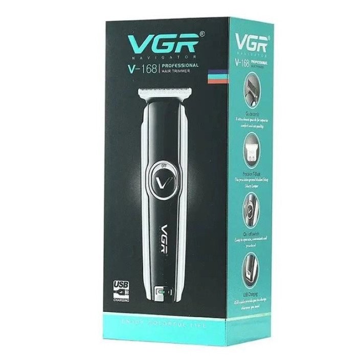 Машинка для стрижки VGR V-168 бездротова з комплектом насадок, Електробритва для голови