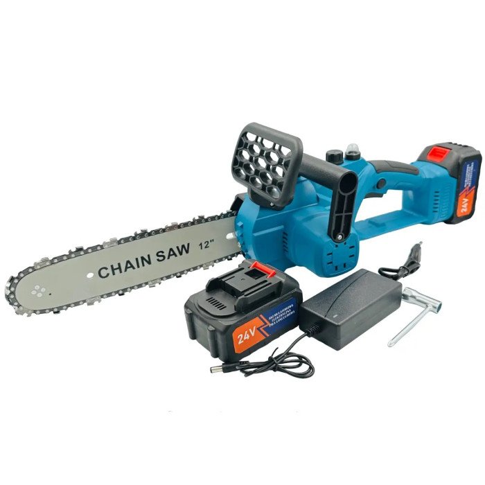 Ручна акумуляторна пилка для різання гілок DOMOTEC Chain Saw 12'' (30см), Ланцюгова Пила на акумуляторах