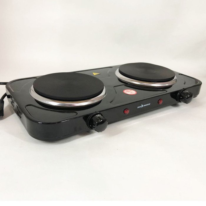 Настільна плита електрична Sea Breeze SB-064 2000 Вт, переносна настільна електроплита. Колір: чорний